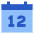 Date 12 Calendar Icon from Sharp Flat Set