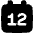 Date 12 Calendar Icon from Plump Solid Set