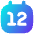 Date 12 Calendar Icon from Flex Gradient Set