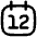 Date 12 Calendar Icon from Flex Line Set