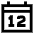 Date 12 Calendar Icon from Sharp Line Set