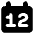 Date 12 Calendar Icon from Core Solid Set