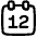 Date 12 Calendar Icon from Plump Line Set