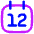 Date 12 Calendar Icon from Flex Neon Set