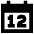 Date 12 Calendar Icon from Sharp Remix Set