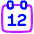 Date 12 Calendar Icon from Plump Neon Set