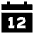 Date 12 Calendar Icon from Sharp Solid Set