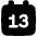 Date 13 Calendar Icon from Plump Solid Set