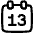 Date 13 Calendar Icon from Plump Line Set