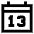 Date 13 Calendar Icon from Sharp Line Set