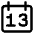 Date 13 Calendar Icon from Core Line Set