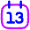 Date 13 Calendar Icon from Flex Neon Set