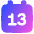Date 13 Calendar Icon from Plump Gradient Set