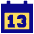 Date 13 Calendar Icon from Sharp Pop Set