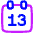 Date 13 Calendar Icon from Plump Neon Set