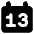 Date 13 Calendar Icon from Core Solid Set
