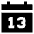 Date 13 Calendar Icon from Sharp Solid Set