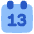 Date 13 Calendar Icon from Plump Flat Set