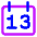 Date 13 Calendar Icon from Core Neon Set