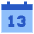 Date 13 Calendar Icon from Sharp Flat Set