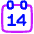 Date 14 Calendar Icon from Plump Neon Set