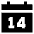 Date 14 Calendar Icon from Sharp Solid Set