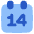 Date 14 Calendar Icon from Plump Flat Set