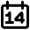 Date 14 Calendar Icon from Core Remix Set