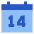 Date 14 Calendar Icon from Sharp Flat Set