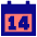 Date 14 Calendar Icon from Sharp Pop Set