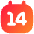 Date 14 Calendar Icon from Flex Gradient Set
