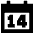 Date 14 Calendar Icon from Sharp Remix Set