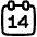 Date 14 Calendar Icon from Plump Line Set