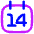 Date 14 Calendar Icon from Flex Neon Set