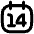 Date 14 Calendar Icon from Flex Remix Set