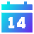 Date 14 Calendar Icon from Sharp Gradient Set