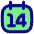 Date 14 Calendar Icon from Flex Pop Set