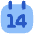 Date 14 Calendar Icon from Flex Flat Set