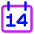 Date 14 Calendar Icon from Core Neon Set