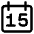 Date 15 Calendar Icon from Core Line Set