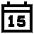 Date 15 Calendar Icon from Sharp Line Set