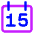Date 15 Calendar Icon from Core Neon Set