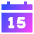 Date 15 Calendar Icon from Sharp Gradient Set
