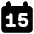 Date 15 Calendar Icon from Core Solid Set
