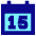Date 15 Calendar Icon from Sharp Pop Set