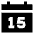 Date 15 Calendar Icon from Sharp Solid Set