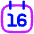 Date 16 Calendar Icon from Flex Neon Set