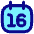Date 16 Calendar Icon from Flex Pop Set
