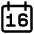 Date 16 Calendar Icon from Core Line Set