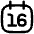 Date 16 Calendar Icon from Flex Line Set